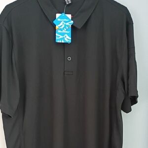 Men's Black Polo Shirt by - Short Sleeve Performance Polo